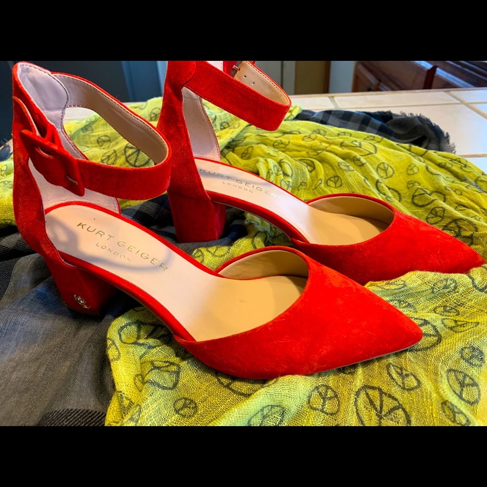 Kurt Geiger red strap heels